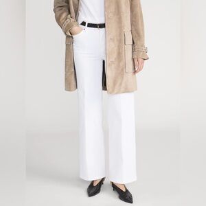 NEW FRAME le slim palazzo high rise jeans in white, 24